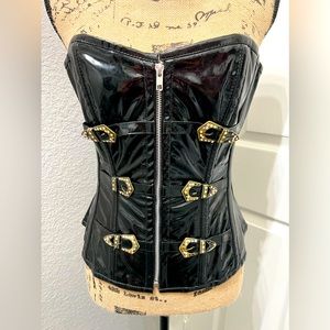 Corset Story - PVC Gothic Steampunk Bustier Burlesque Waist Training Size 28